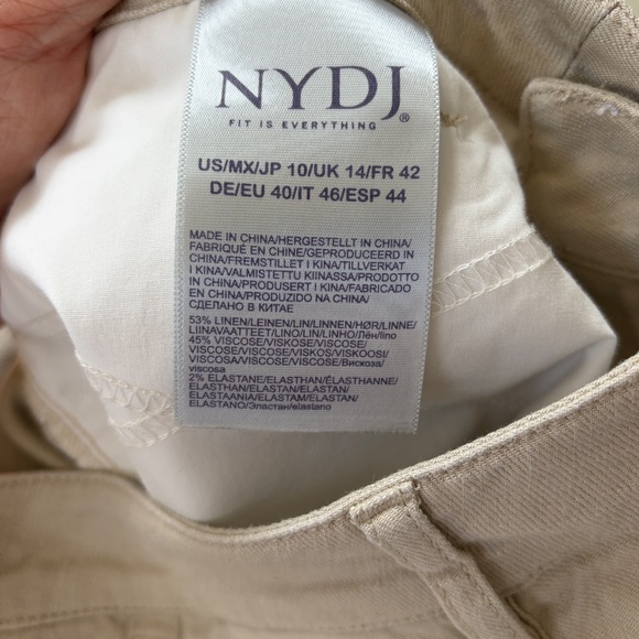 NYDJ Cream Wide-Leg Crop Pants | Stretch Linen | Lift Tuck® | Flattering Fit - Picture 5 of 8